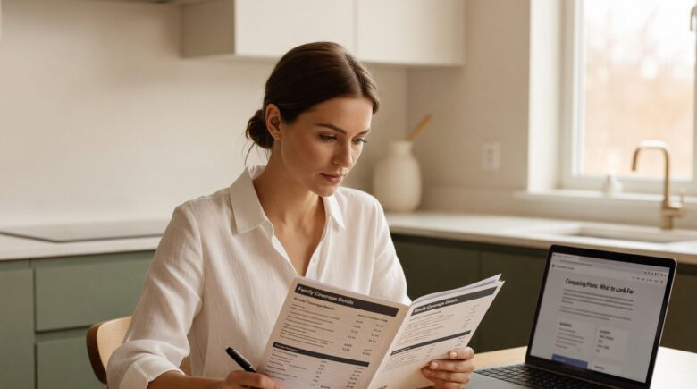 Side-by-side comparison chart of HMO vs PPO health insurance plans