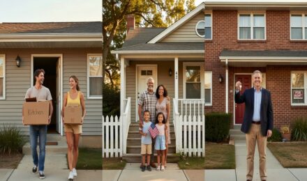 Three living situations representing homeowner, renter, and landlord insurance coverage needs