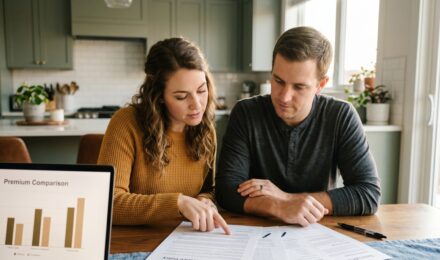 Side-by-side comparison chart of 10-year vs 20-year term life insurance policies
