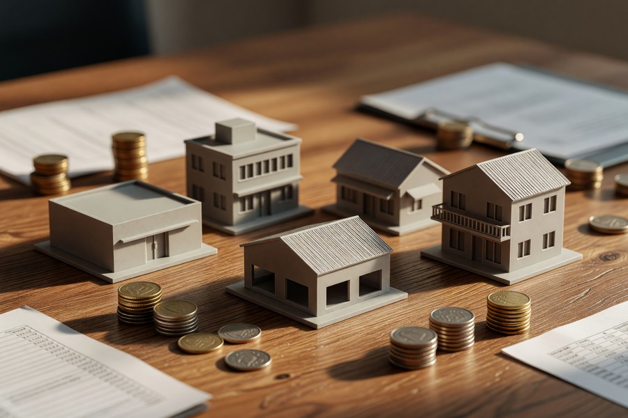 Bar chart comparing annual premium costs of blanket versus scheduled policies across five commercial properties