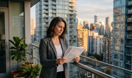 Condo owner reviewing HOA insurance policy documents to identify homeowners insurance gaps