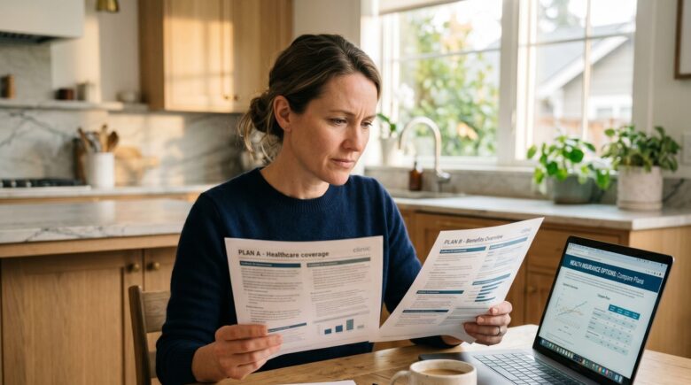 Side-by-side comparison chart of EPO vs HMO health plan options showing network and referral differences