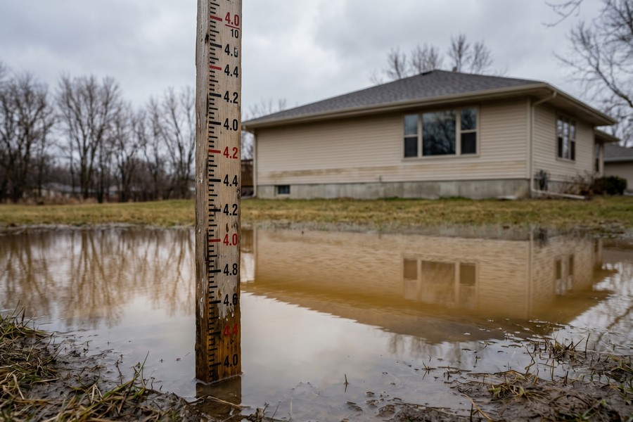 Chart comparing average annual premiums for flood insurance versus homeowners insurance by U.S. state