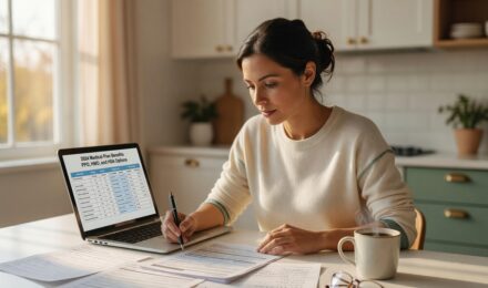 Person comparing open enrollment health insurance plans on a laptop during enrollment season