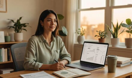 Freelancer reviewing insurance options on laptop to build a personal insurance safety net