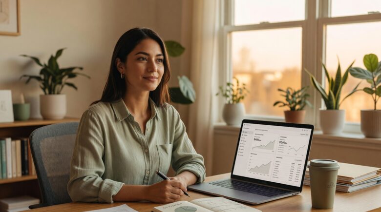 Freelancer reviewing insurance options on laptop to build a personal insurance safety net