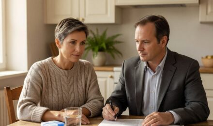 Cancer survivor reviewing term life insurance options with an insurance agent