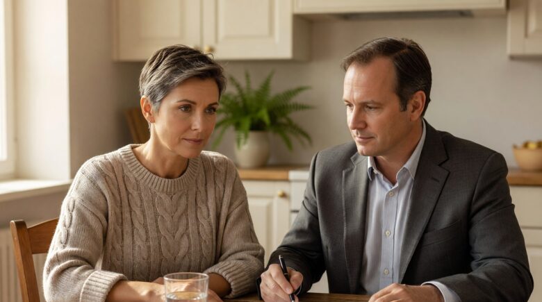 Cancer survivor reviewing term life insurance options with an insurance agent