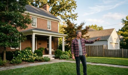 Side-by-side illustration of a house and detached garage representing dwelling vs other structures coverage in a homeowners insurance policy
