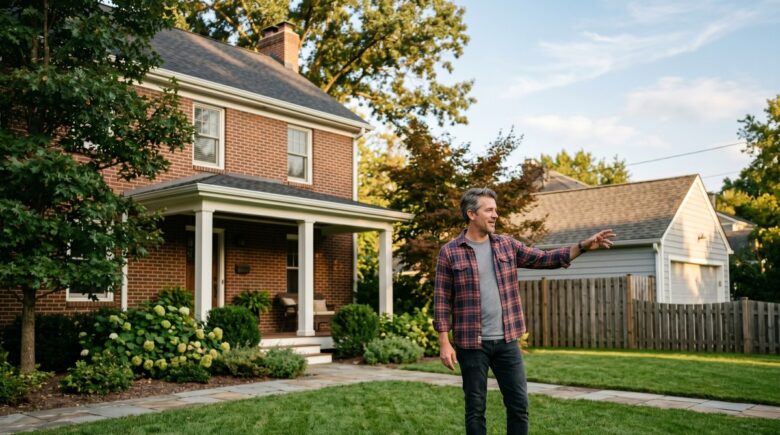 Side-by-side illustration of a house and detached garage representing dwelling vs other structures coverage in a homeowners insurance policy
