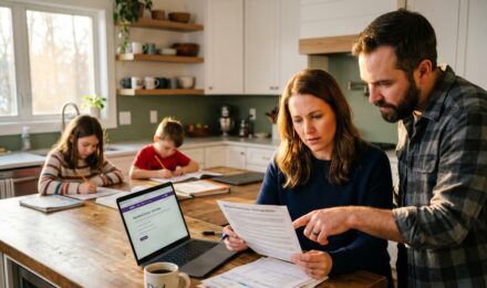 Family reviewing health insurance changes for 2026 at home