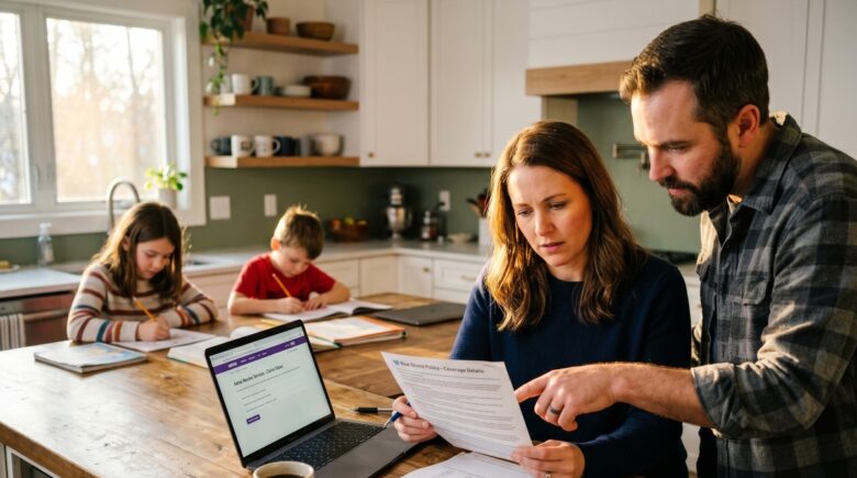 Family reviewing health insurance changes for 2026 at home