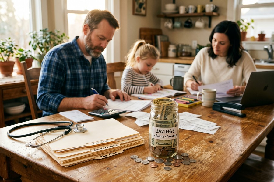 Infographic comparing self-employed health insurance options available in 2026