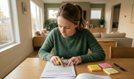 Person carefully reading an insurance exclusions list to identify coverage gaps in their policy