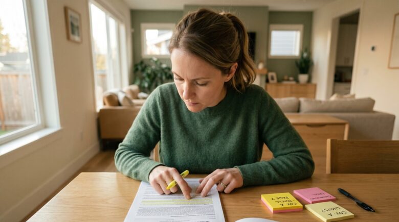 Person carefully reading an insurance exclusions list to identify coverage gaps in their policy