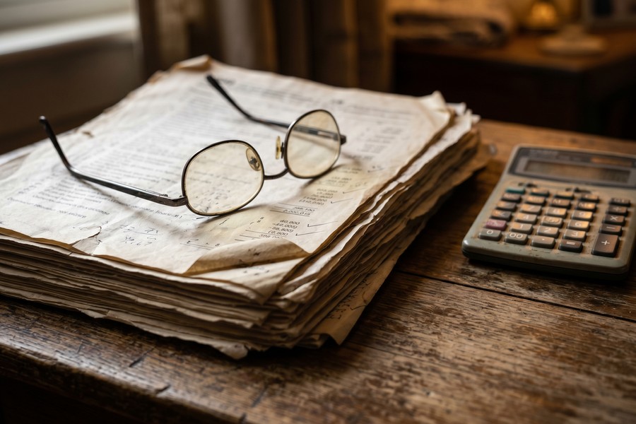 Insurance policy documents and calculator on a desk representing disability and life insurance planning