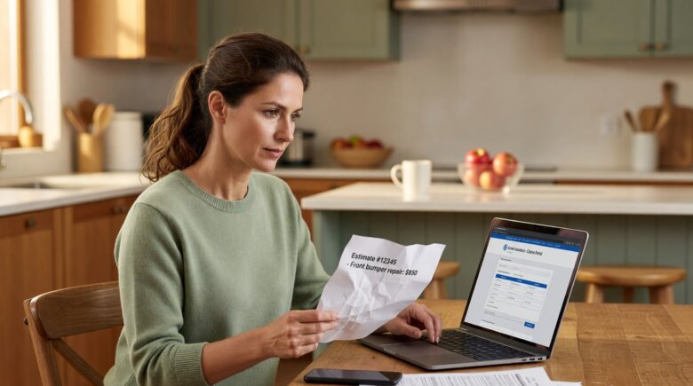 Policyholder reviewing paperwork to avoid small insurance claim mistakes