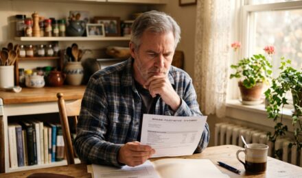 Person reviewing options after term life policy expires with insurance documents on desk