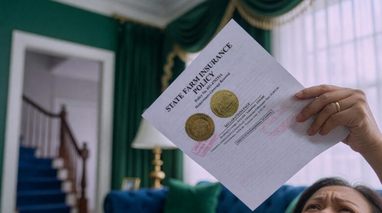 Laptop showing Airbnb listing next to homeowners insurance policy document