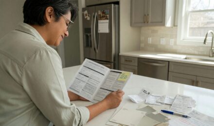 Homeowner reviewing insurance policy documents after home renovation completion