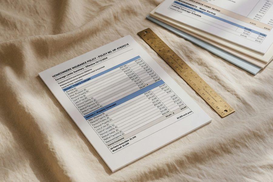 Side-by-side comparison of standard homeowners policy exclusions versus added rider coverage options
