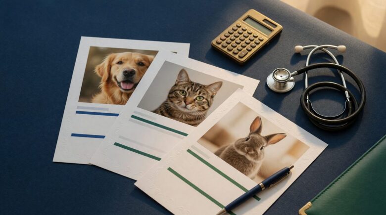 Family with multiple pets exploring insurance discount options on laptop