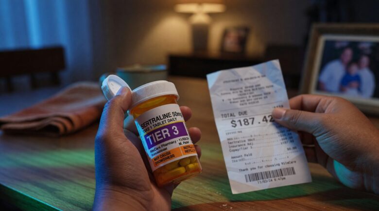 Comparison of prescription drug cost-sharing tiers showing increasing out-of-pocket costs from generic to specialty medications