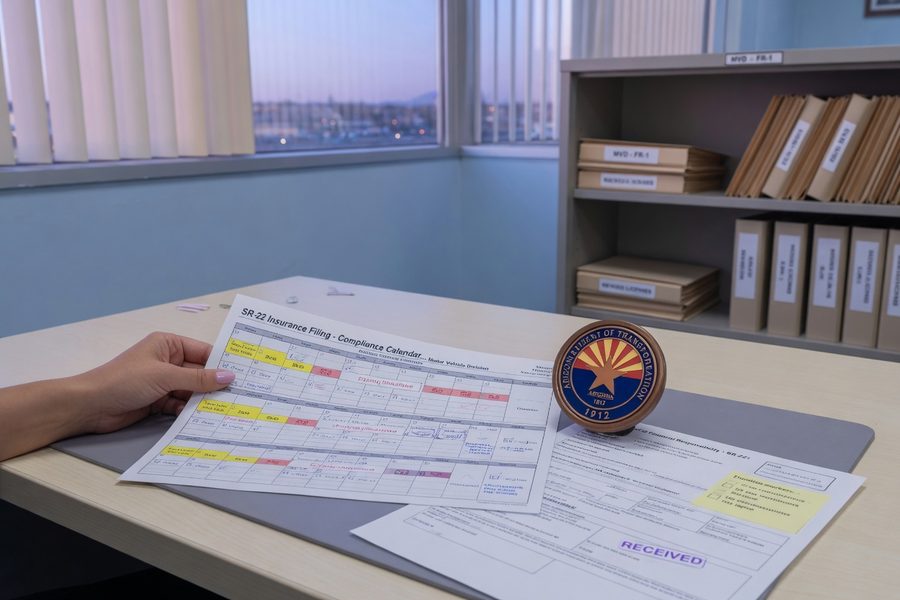 State SR-22 duration comparison chart showing required filing periods from 2 to 5 years