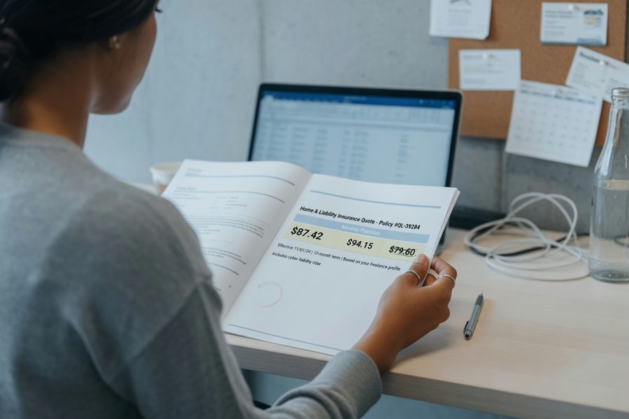 Side-by-side comparison of monthly term life insurance premiums at ages 35 and 40 for freelancers