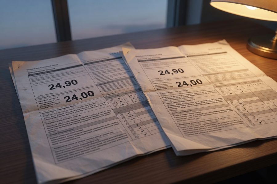 Graphic comparing surcharge factors: insurer logo, state outline, credit score meter