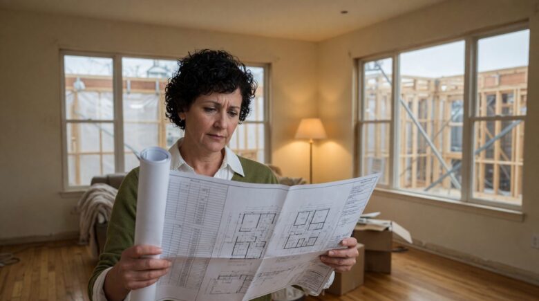 Calculator and notebook showing home rebuild cost calculation for determining homeowners insurance coverage amount