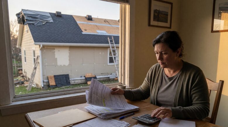 Document showing homeowners insurance rate increase notice after filing a claim