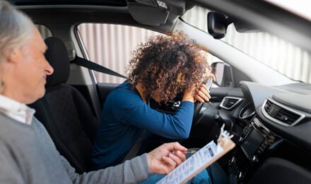 Driver reviewing insurance options after a minor car accident