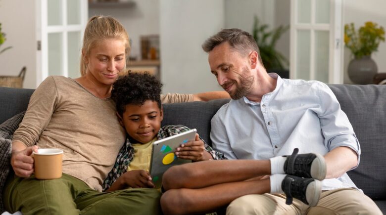 A family discussing financial planning with a term life insurance policy