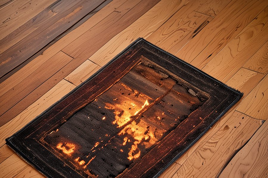 Photo: An improperly positioned space heater near a bookshelf