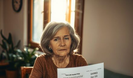 Calendar showing term life insurance policy expiration date with renewal notice
