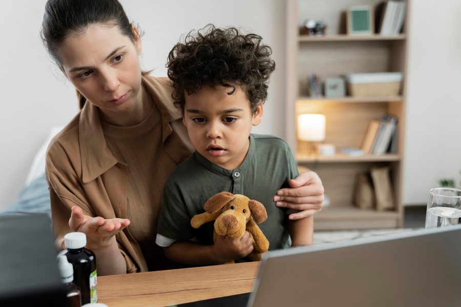 Estate planning attorney explaining trust structure to parents with young children