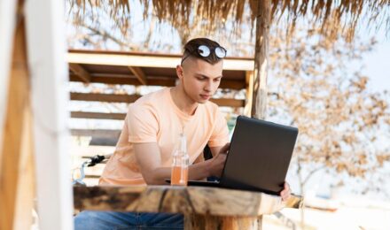 Remote worker in Oregon reviewing term life insurance options