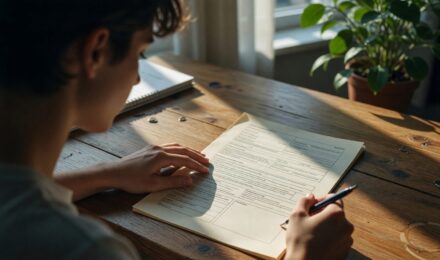 Young graduate reviewing affordable term life insurance options on laptop