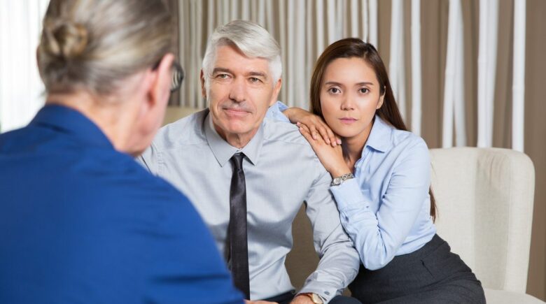 Illustration of a person reviewing term life insurance policy documents with highlighted disclosure sections