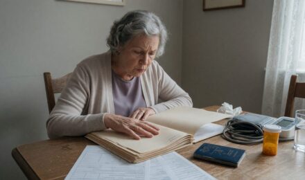 Senior couple reviewing travel insurance documents before an international trip